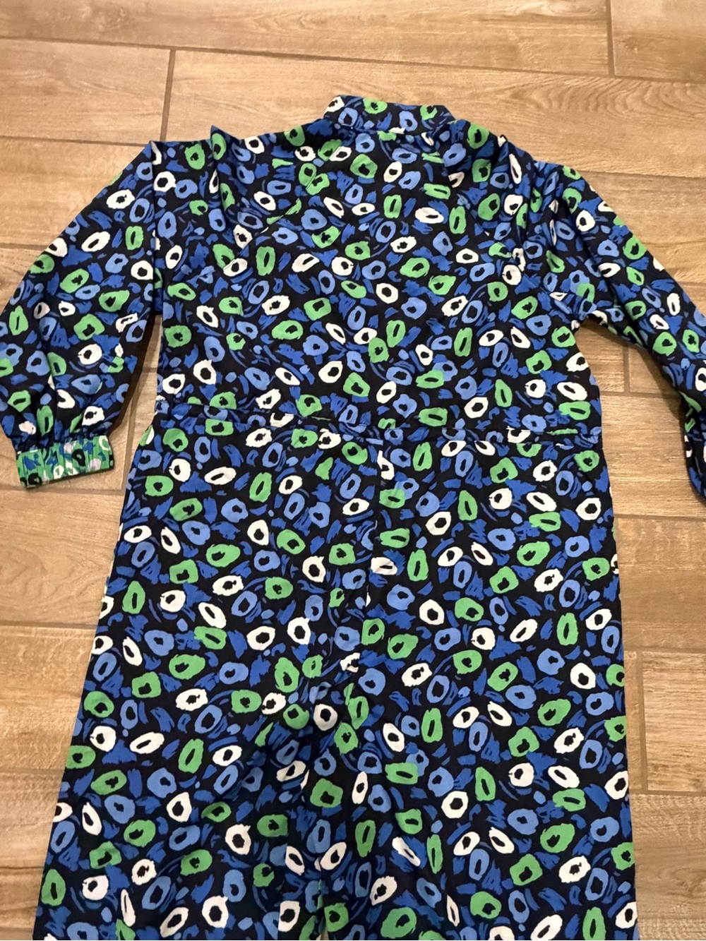 Diane von Furstenberg x Target jumpsuit blue green dot size medium New with tags - Picture 8 of 8